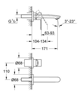 Смеситель для раковины GROHE Eurostyle Cosmopolitan 19571 002
