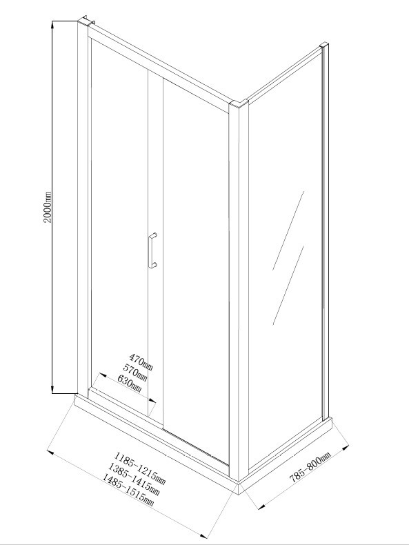 Душевой уголок Aquanet Alfa NAA1131 150x80, прозрачное стекло